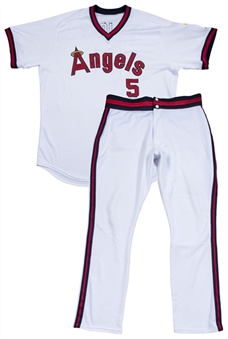 2018 Albert Pujols Game Used Los Angeles Angels 1980s Turn Back The Clock Uniform: Jersey Worn On 8/27/18 & Pants Worn On 8/27/18 & 8/28/18 (MLB Authenticated)